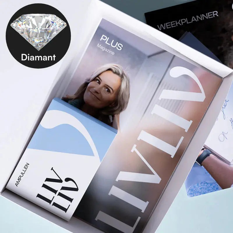 Plan en Gids:
"Het complete PLUS-plan met praktische tools en uitleg over hormonen en gezonde voeding."